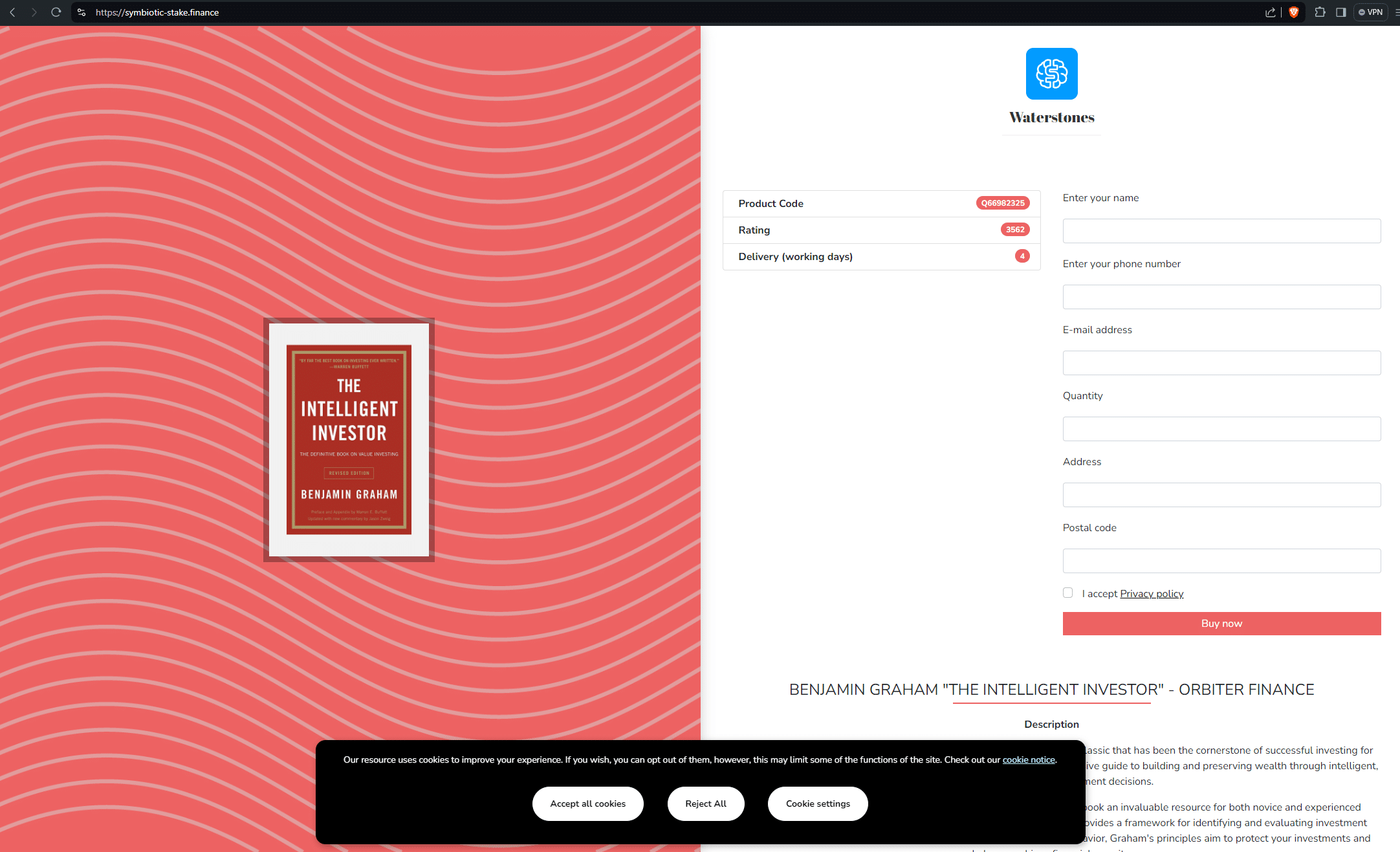 Shell website (Waterstones)